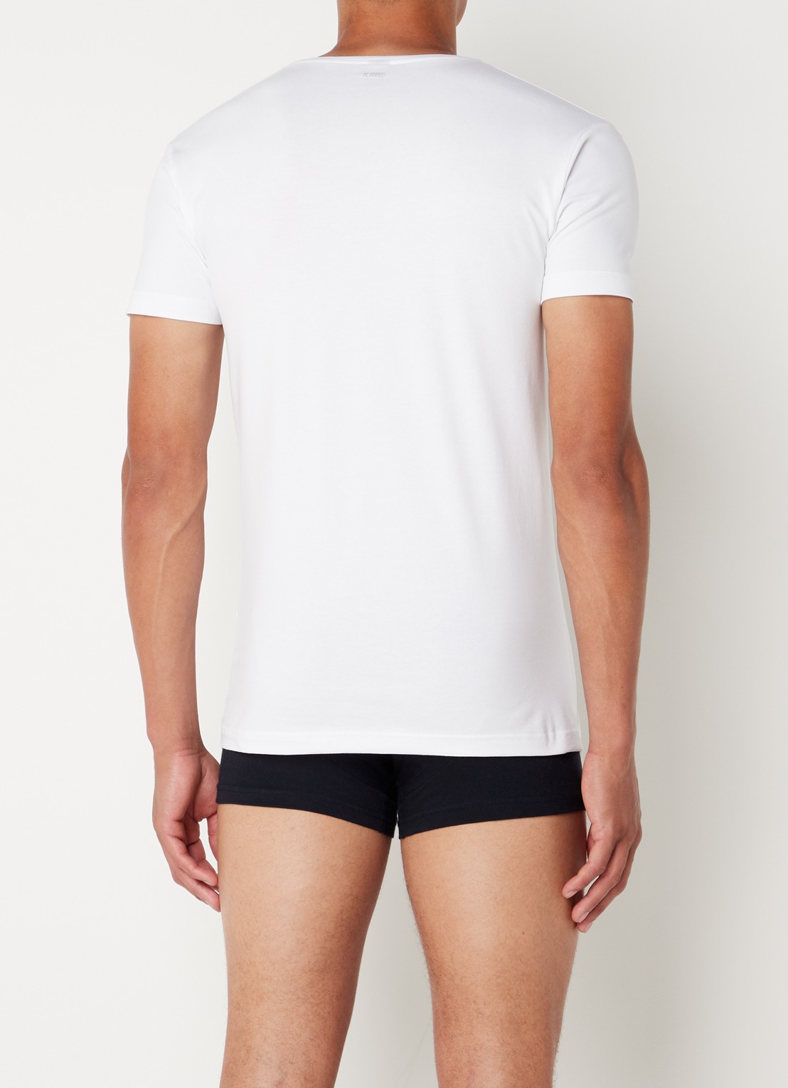 Alan Red Nov body fit T-shirt met V-hals in 2-pack - achterkant 2 wit