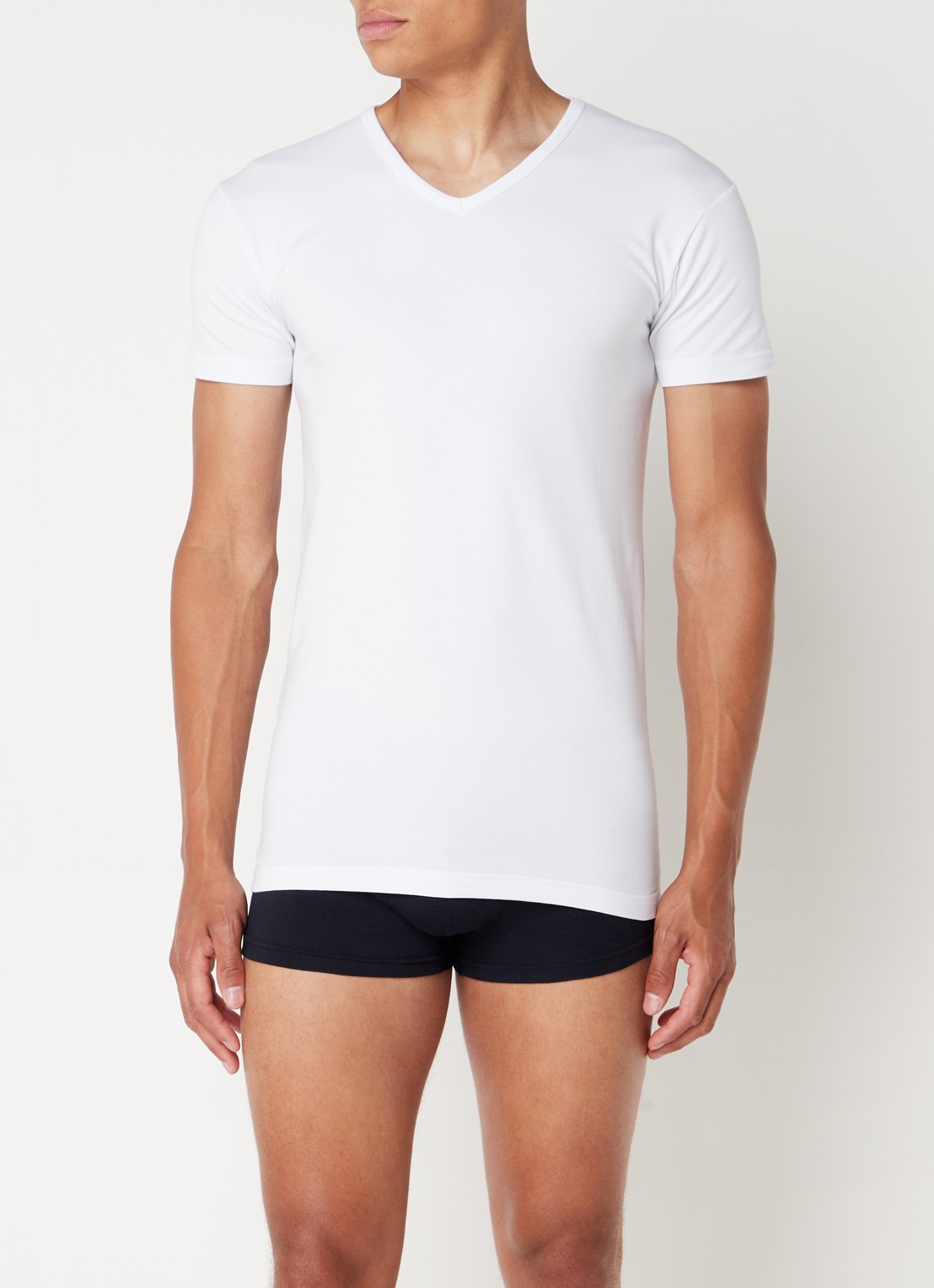 Alan Red Oklahoma body fit T-shirt met V-hals in 2-pack - voorkant 2 wit