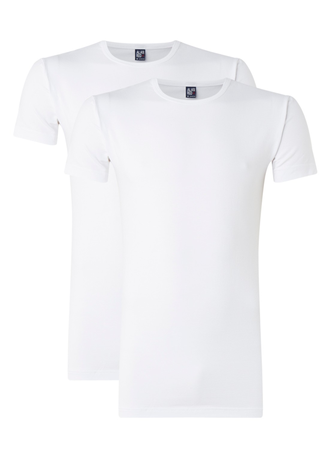 Alan Red Ottawa body fit T-shirt met ronde hals in 2-pack - voorkant 3 wit