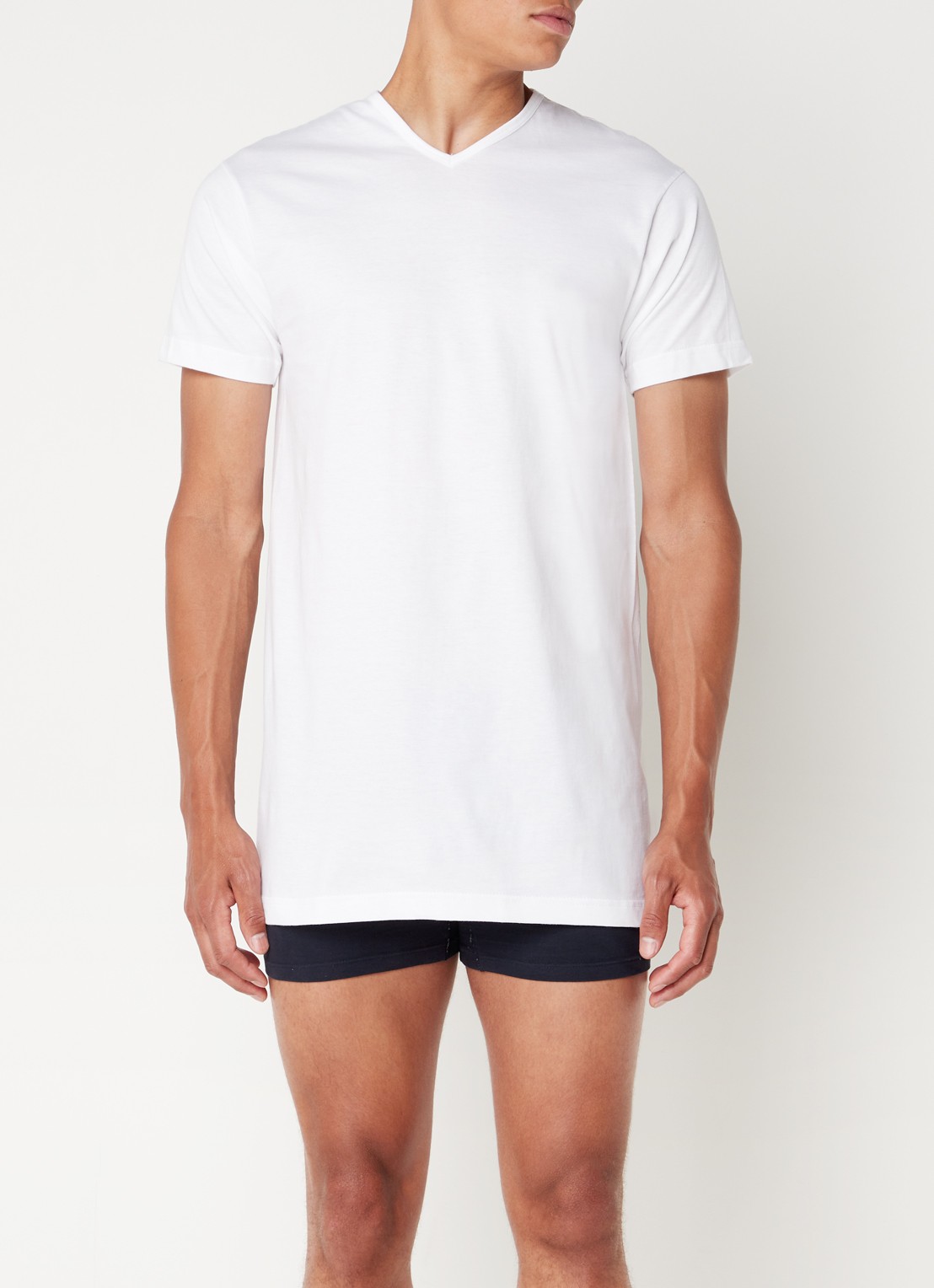 Alan Red Vermont extra lang regular fit T-shirt in 2-pack - detail 3 wit