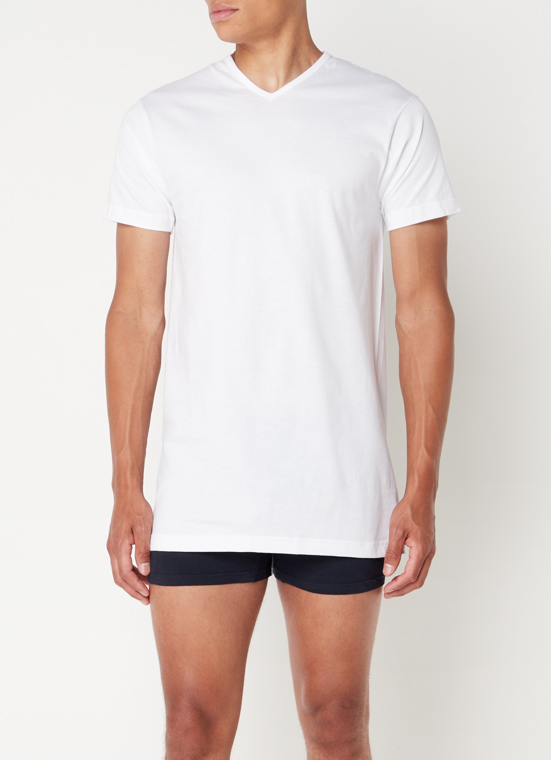 Alan Red Vermont extra lang regular fit T-shirt in 2-pack - voorkant 2 wit