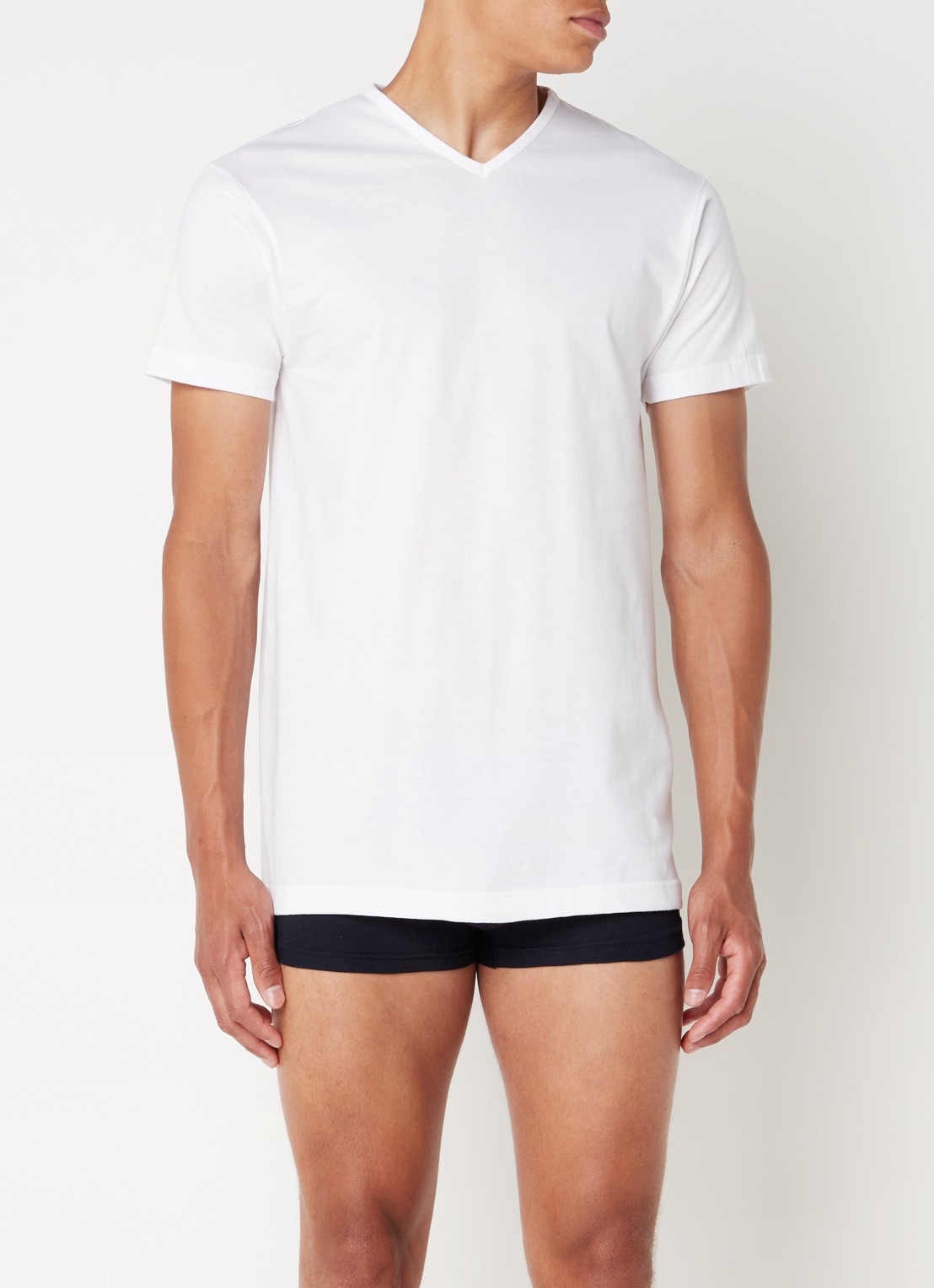 Alan Red Vermont regular fit T-shirt met V-hals in 2-pack - detail wit