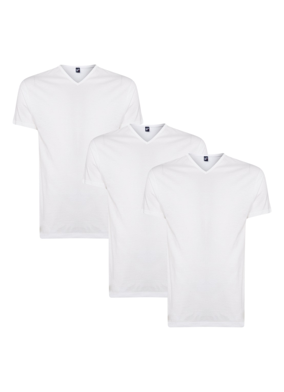 Alan Red Vermont regular fit T-shirt met V-hals in 3-pack - voorkant 2 wit