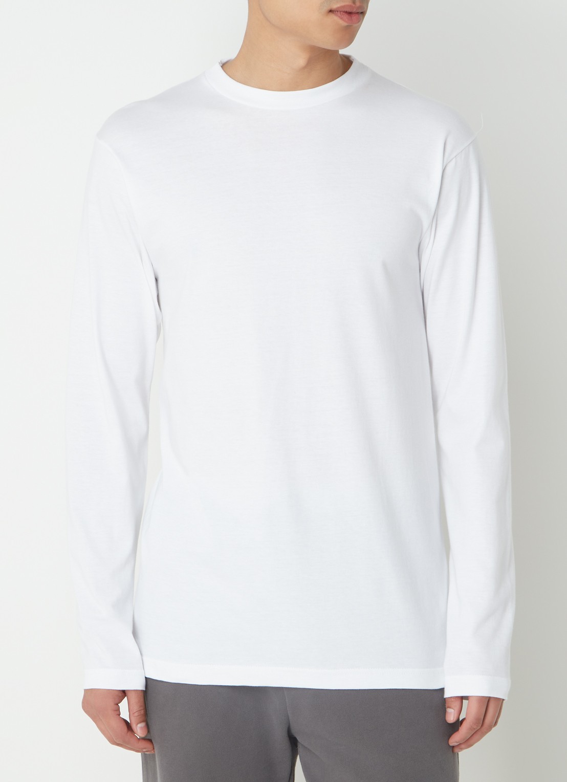 Alan Red Virginia longsleeve met ronde hals in 2-pack - detail wit