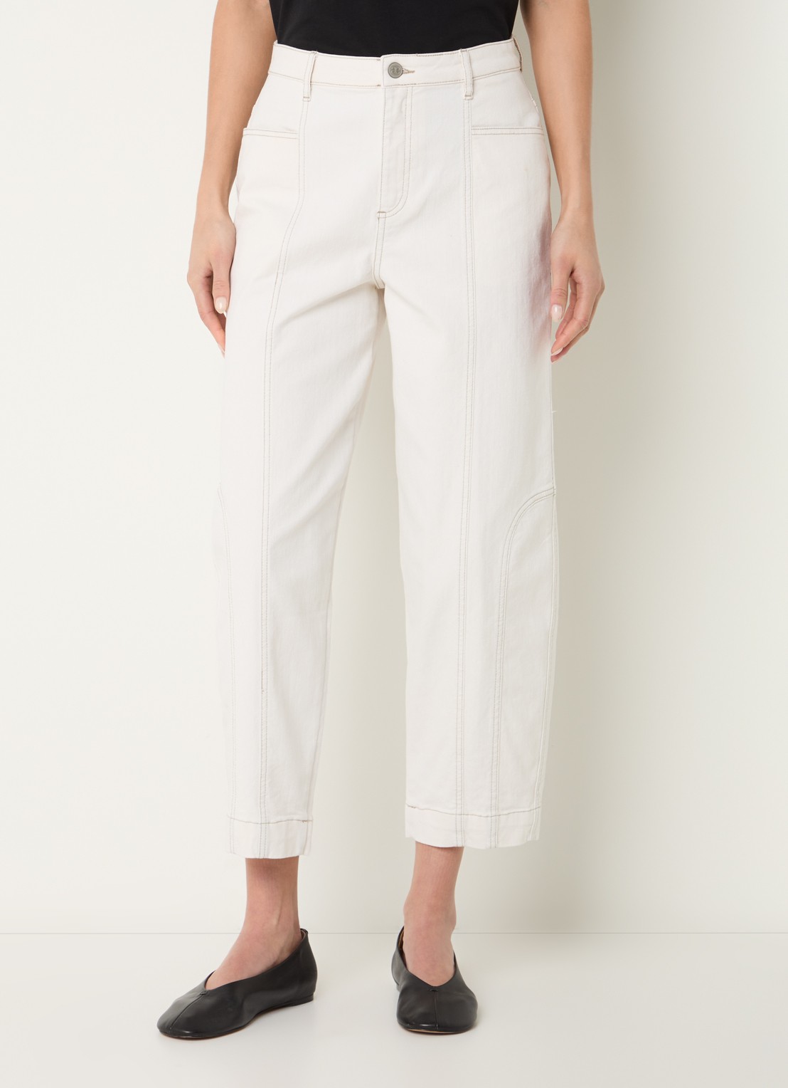 alchemist Alchemist Summer mid waist balloon fit jeans met gekleurde wassing - detail creme
