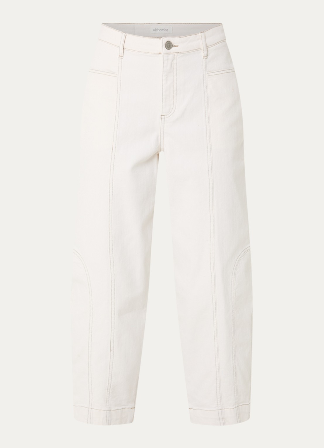 alchemist Alchemist Summer mid waist balloon fit jeans met gekleurde wassing - voorkant 2 creme