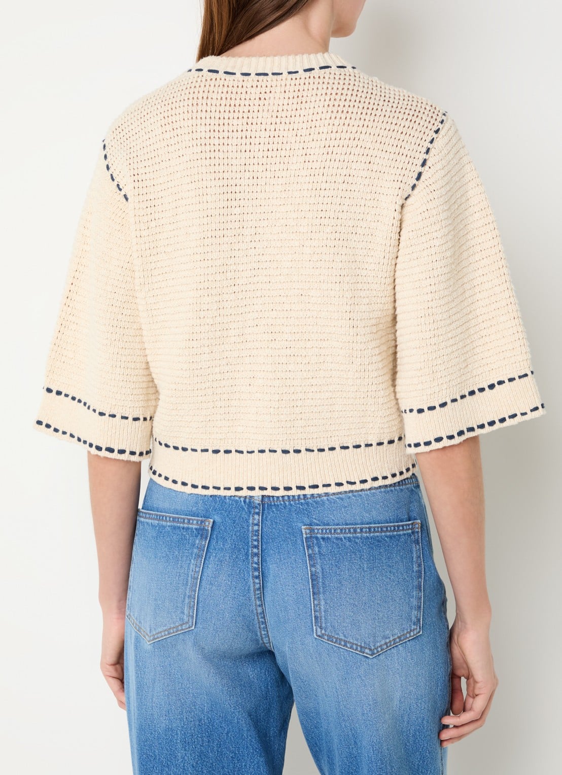 alchemist Caroline grofgebreid vest  - achterkant 3 creme