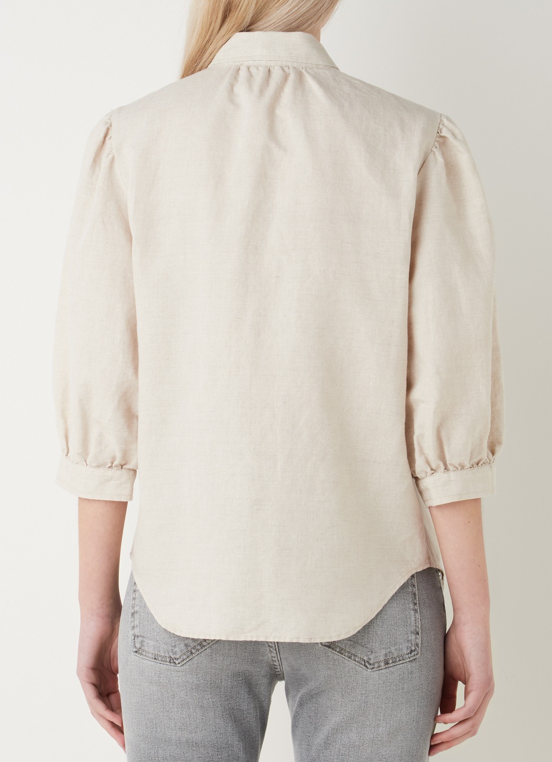 alchemist Dany blouse in linnenblend met borstzakken - achterkant 2 beige