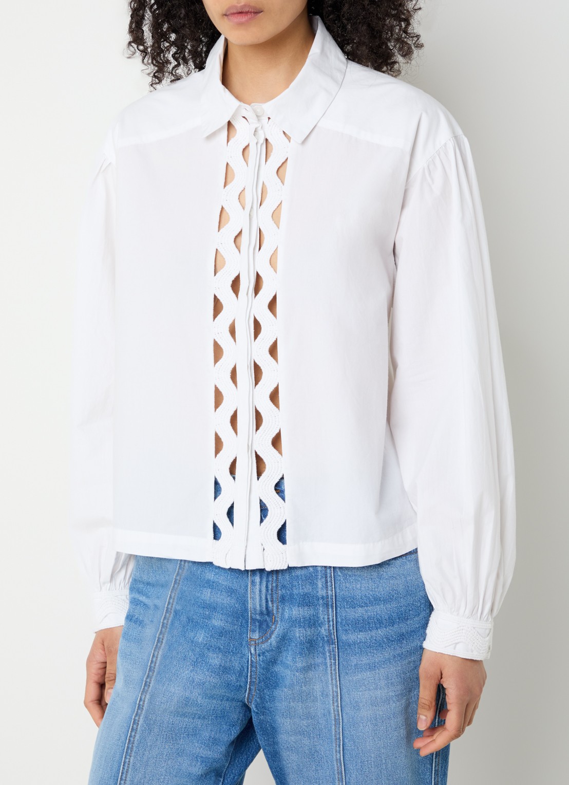 alchemist Eva blouse met opengewerkt dessin - detail 4 wit