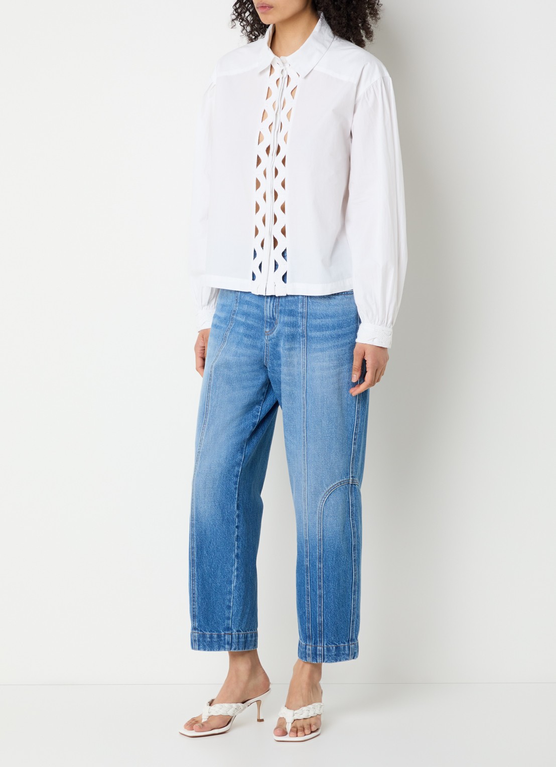 alchemist Eva blouse met opengewerkt dessin - voorkant 3 wit