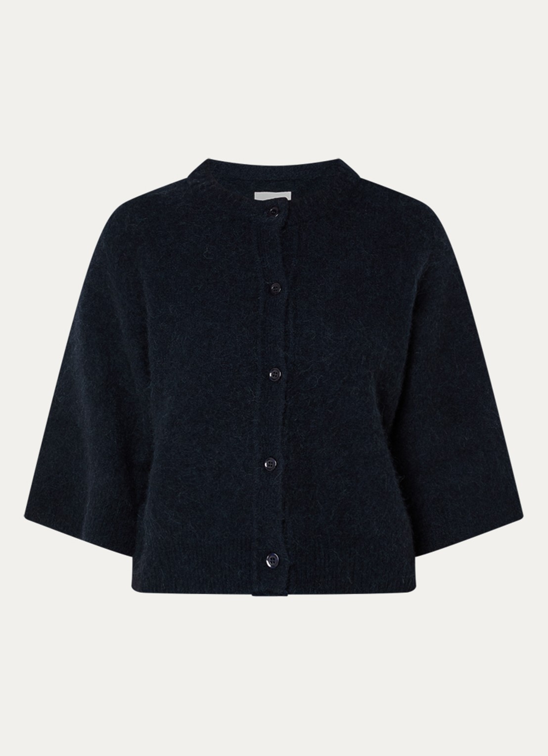 alchemist Fijngebreid vest in alpaca wolblend - voorkant blauw
