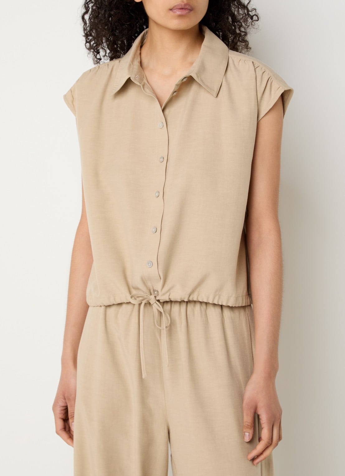 alchemist Flora blouse met kraag - detail beige