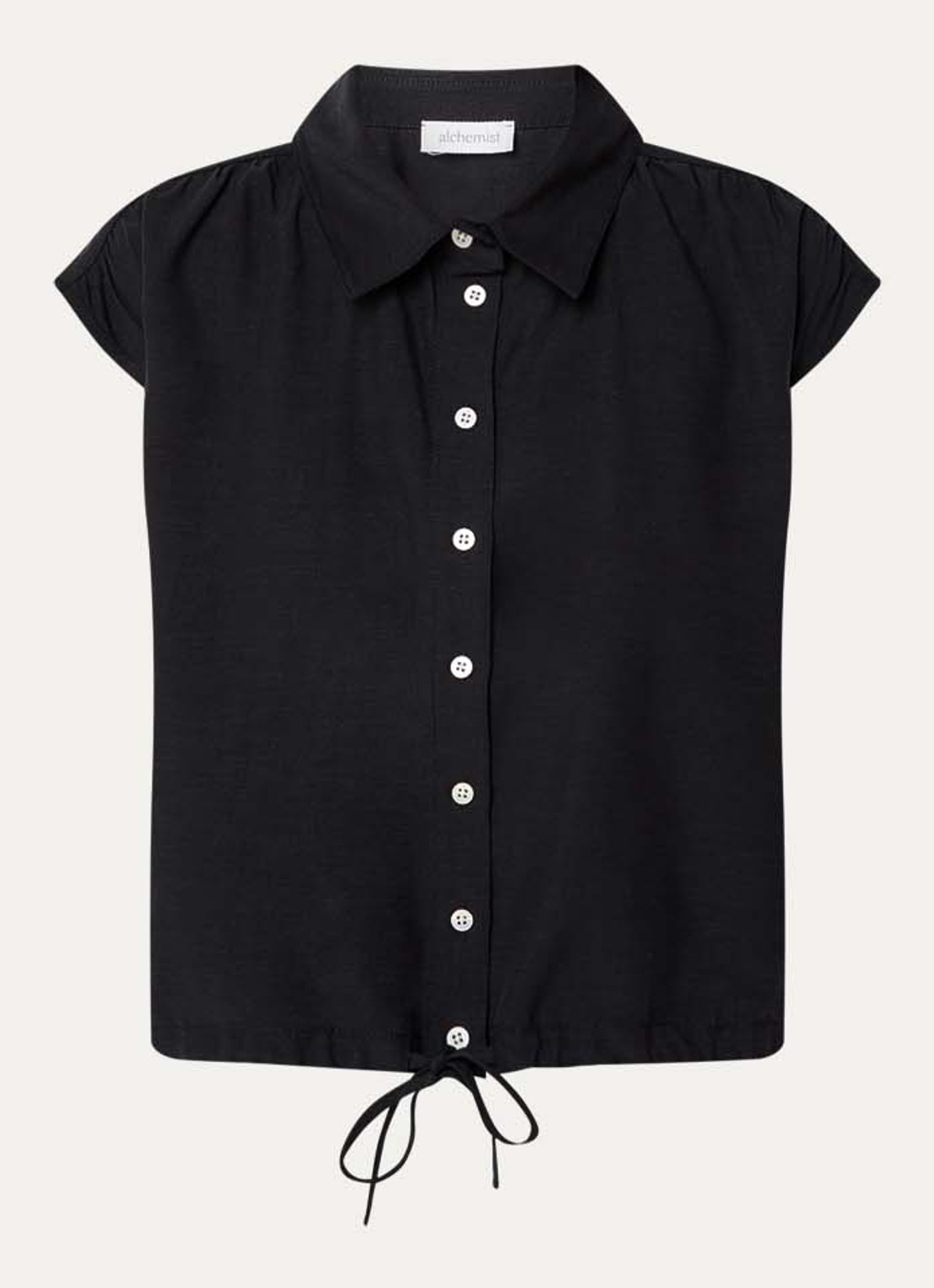 alchemist Flora blouse met kraag - voorkant zwart