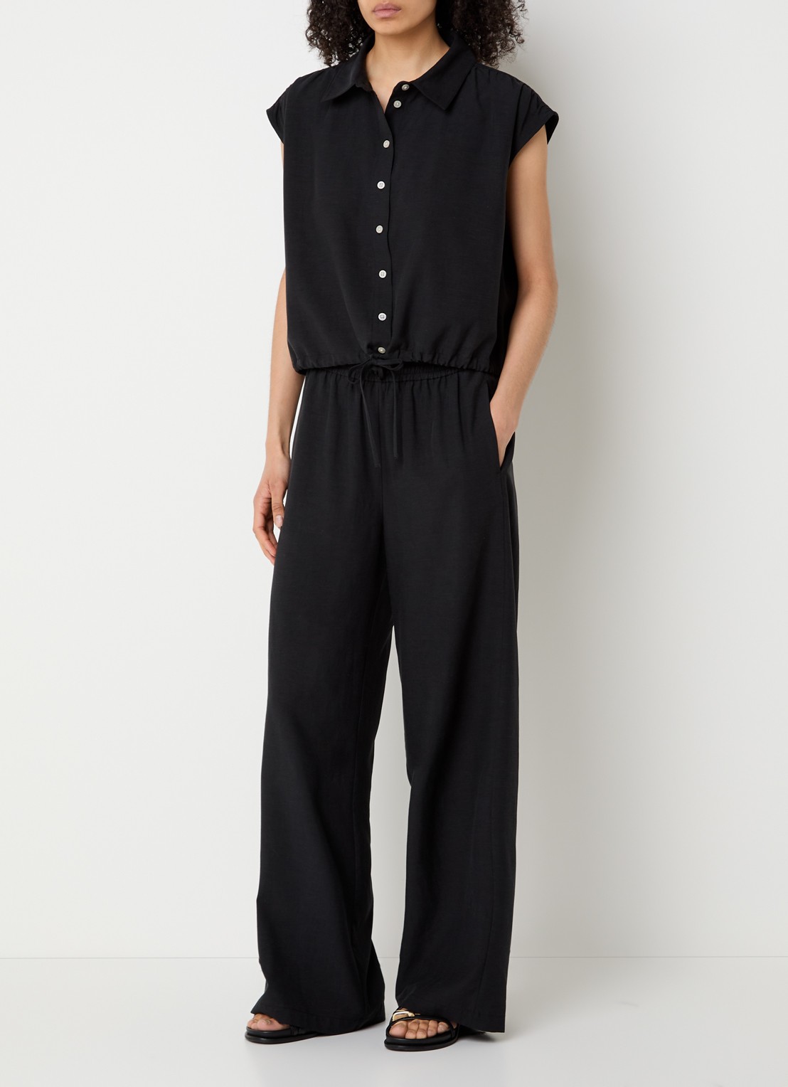alchemist Flora blouse met kraag - voorkant 2 zwart