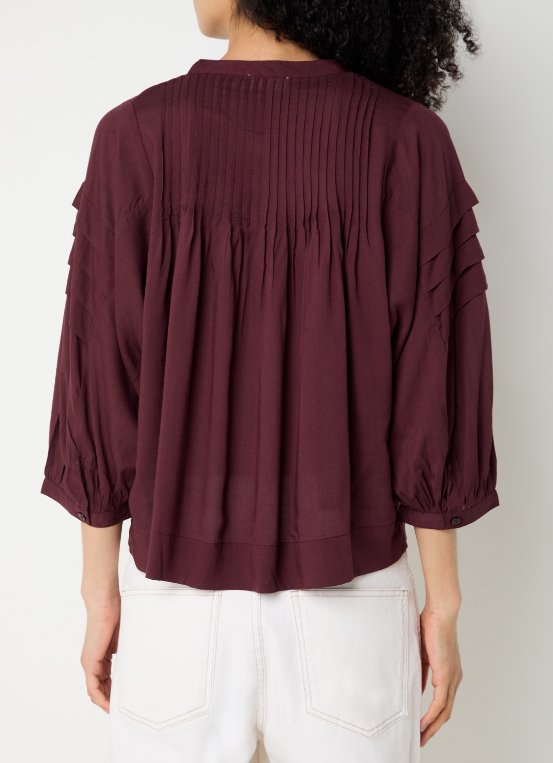 alchemist Freya tuniek met plooidetail - achterkant 4 bordeauxrood