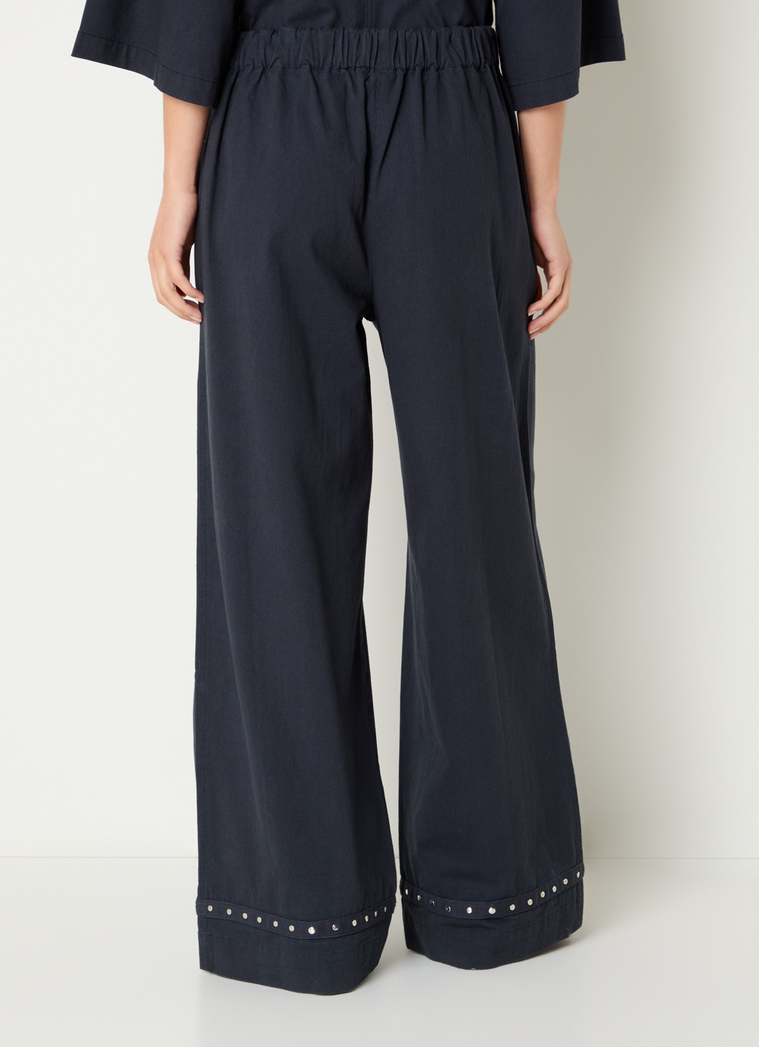 alchemist High waist wide fit palazzo broek van denim - achterkant 2 donkerblauw