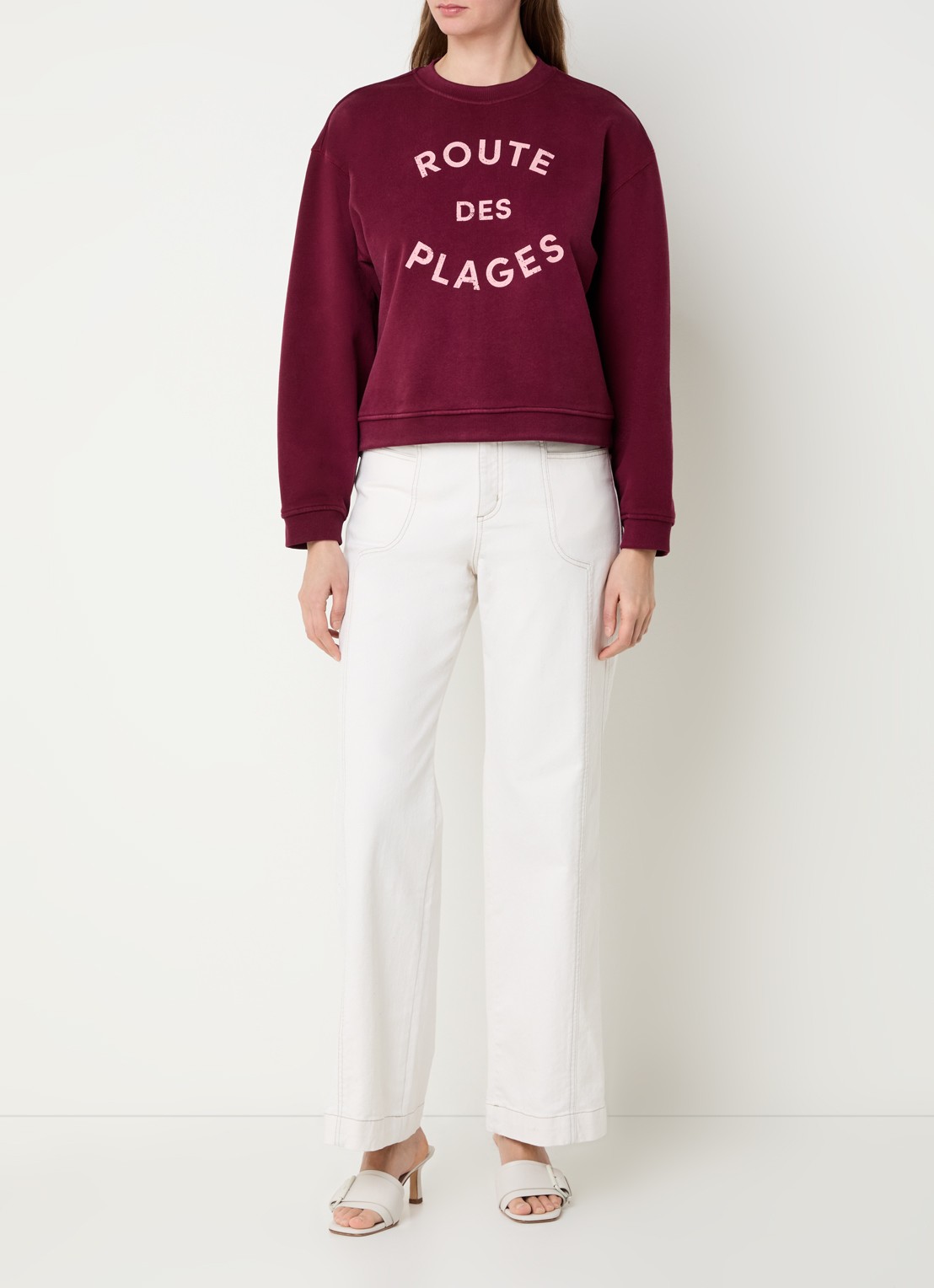 alchemist Isla sweater met print - voorkant 3 bordeauxrood