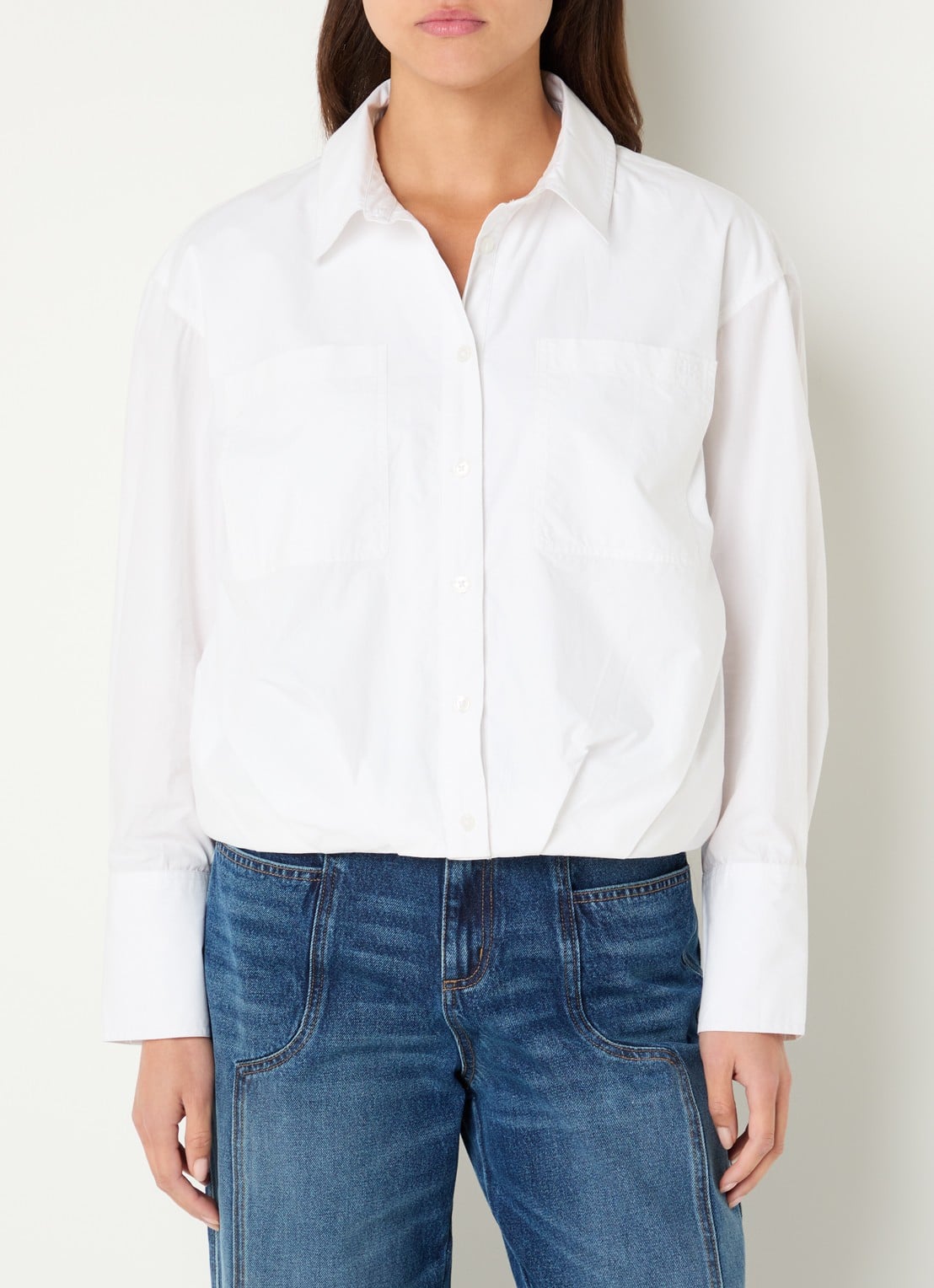 alchemist Jagger blouse met borstzakken en plooidetail - detail wit
