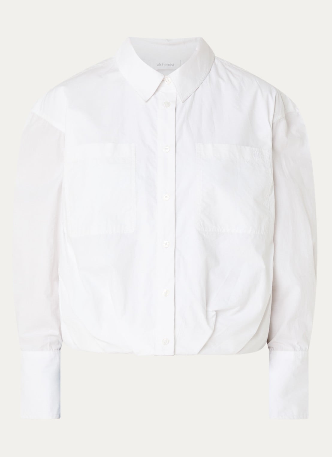 alchemist Jagger blouse met borstzakken en plooidetail - voorkant 3 wit