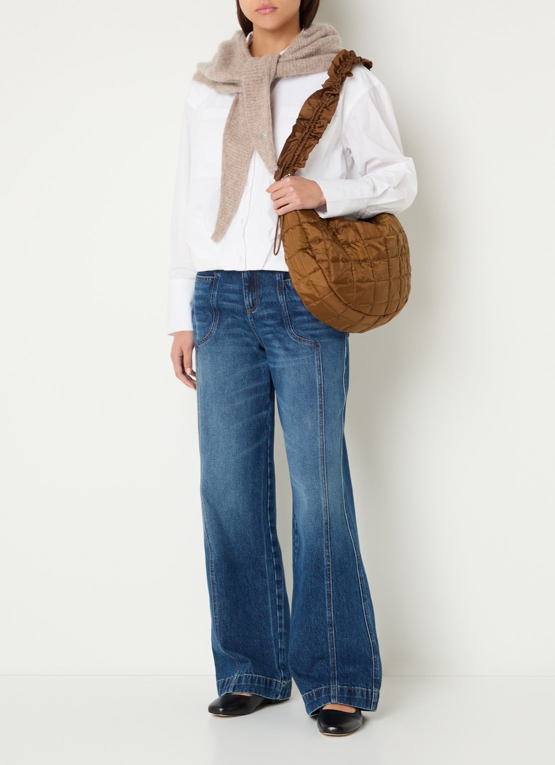 alchemist Jagger blouse met borstzakken en plooidetail - voorkant 4 wit