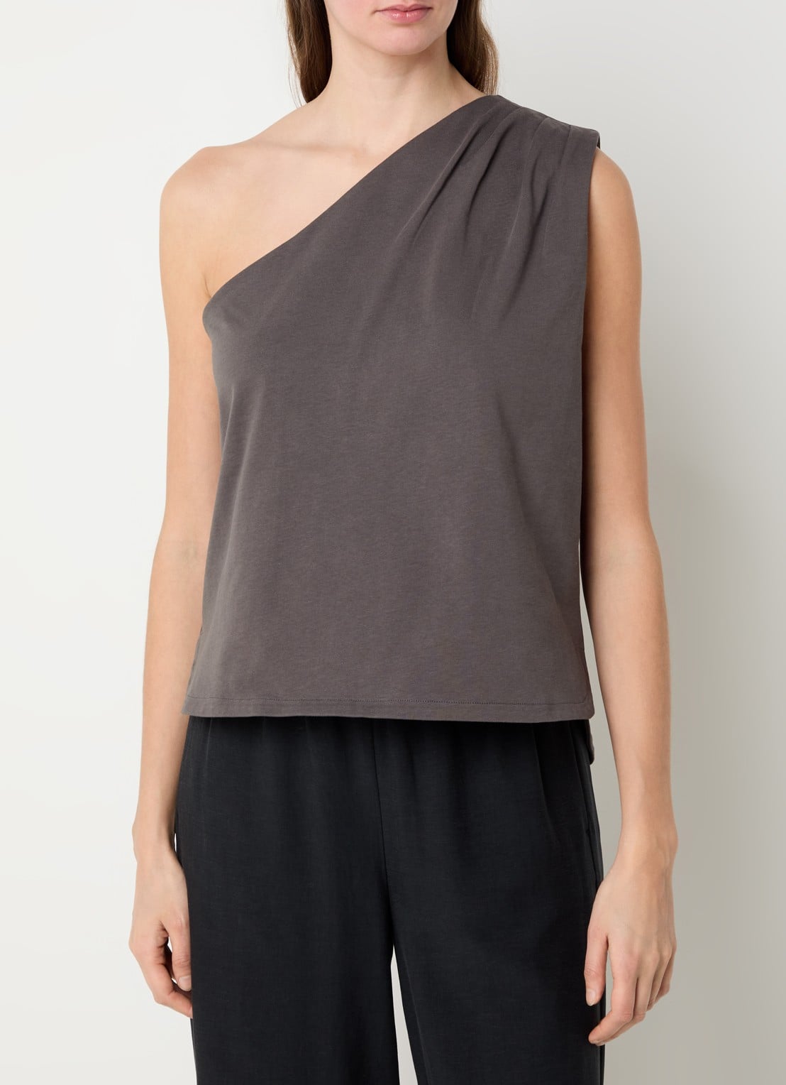 alchemist Levy one shoulder top - detail middengrijs