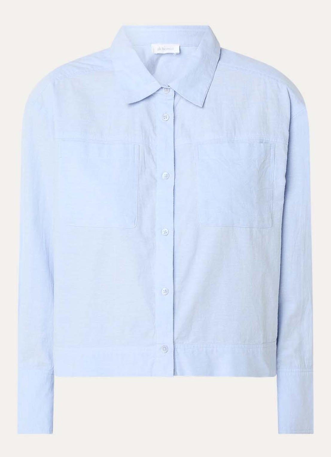 alchemist Loes blouse met borstzakken - voorkant 3 lichtblauw