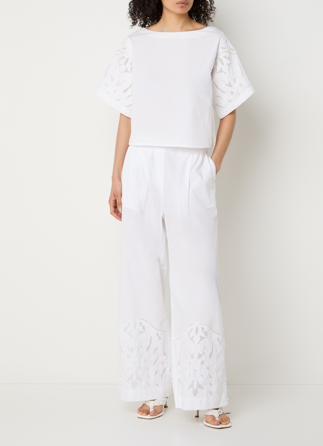 alchemist Lotus tuniek met broderie - voorkant 2 wit