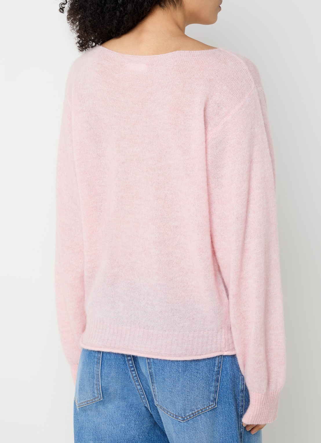 alchemist Lupin fijngebreide pullover in scheerwolblend met streepprint - achterkant roze
