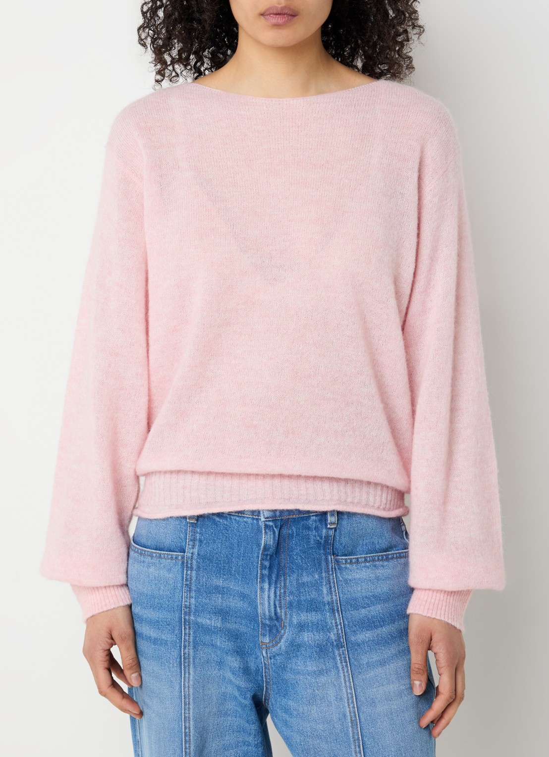 alchemist Lupin fijngebreide pullover in scheerwolblend met streepprint - detail 4 roze
