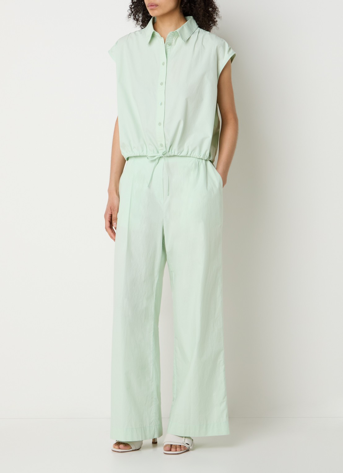 alchemist Moonflower high waist loose fit broek met steekzakken - voorkant 2 mint