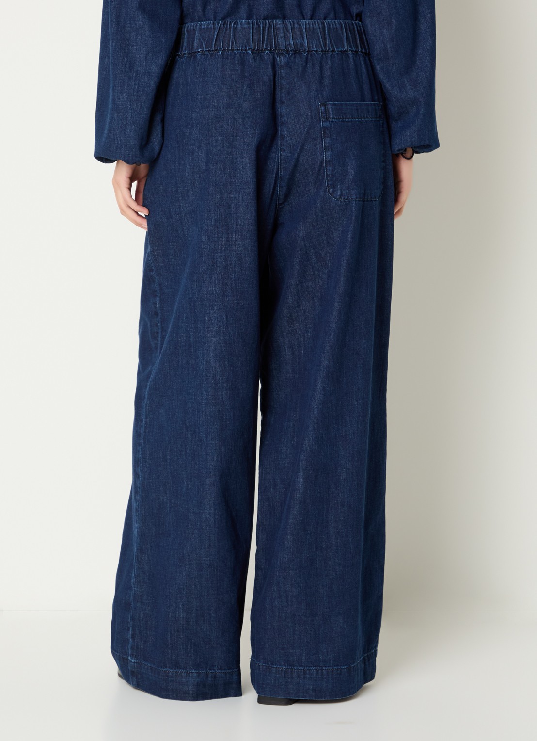 alchemist Moonflower high waist loose fit broek met steekzakken - achterkant indigo