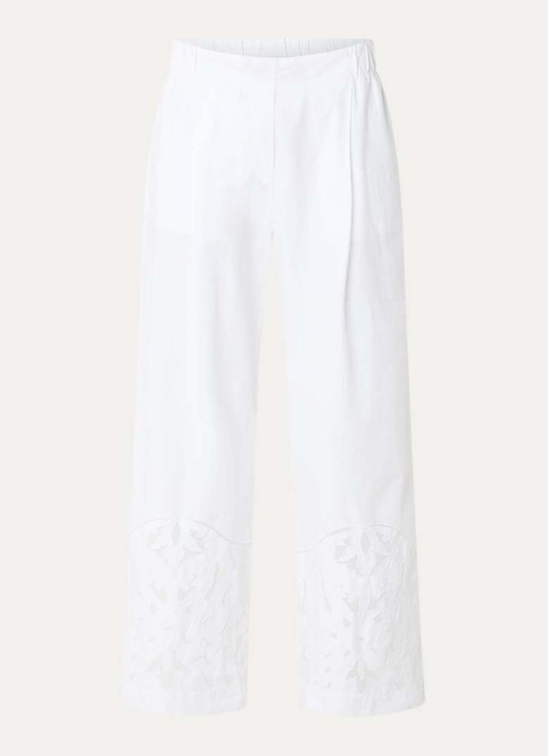 alchemist Moonflower high waist loose fit pantalon met broderie - voorkant 2 wit