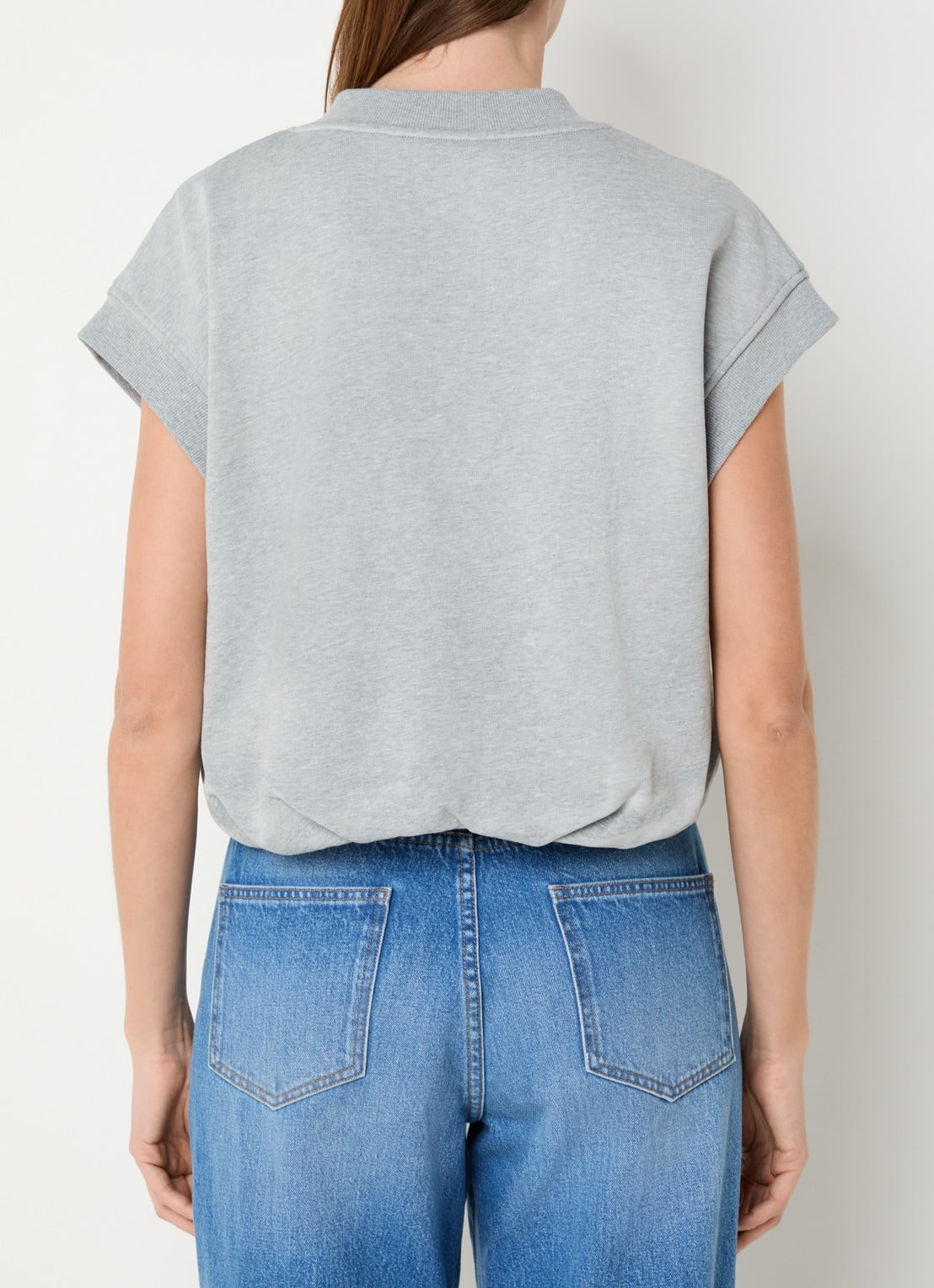 alchemist Ola sweater met V-hals en logoborduring - achterkant 4 grijsmele
