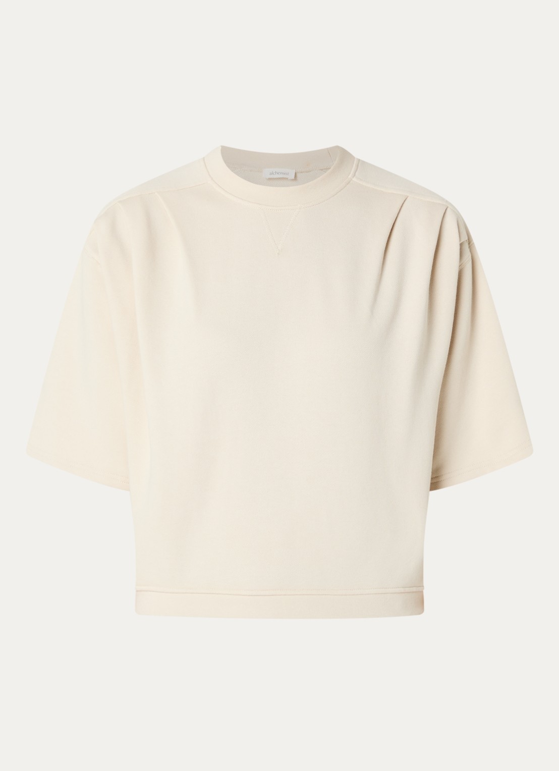 alchemist Ray sweater met ronde hals - voorkant vanillegeel