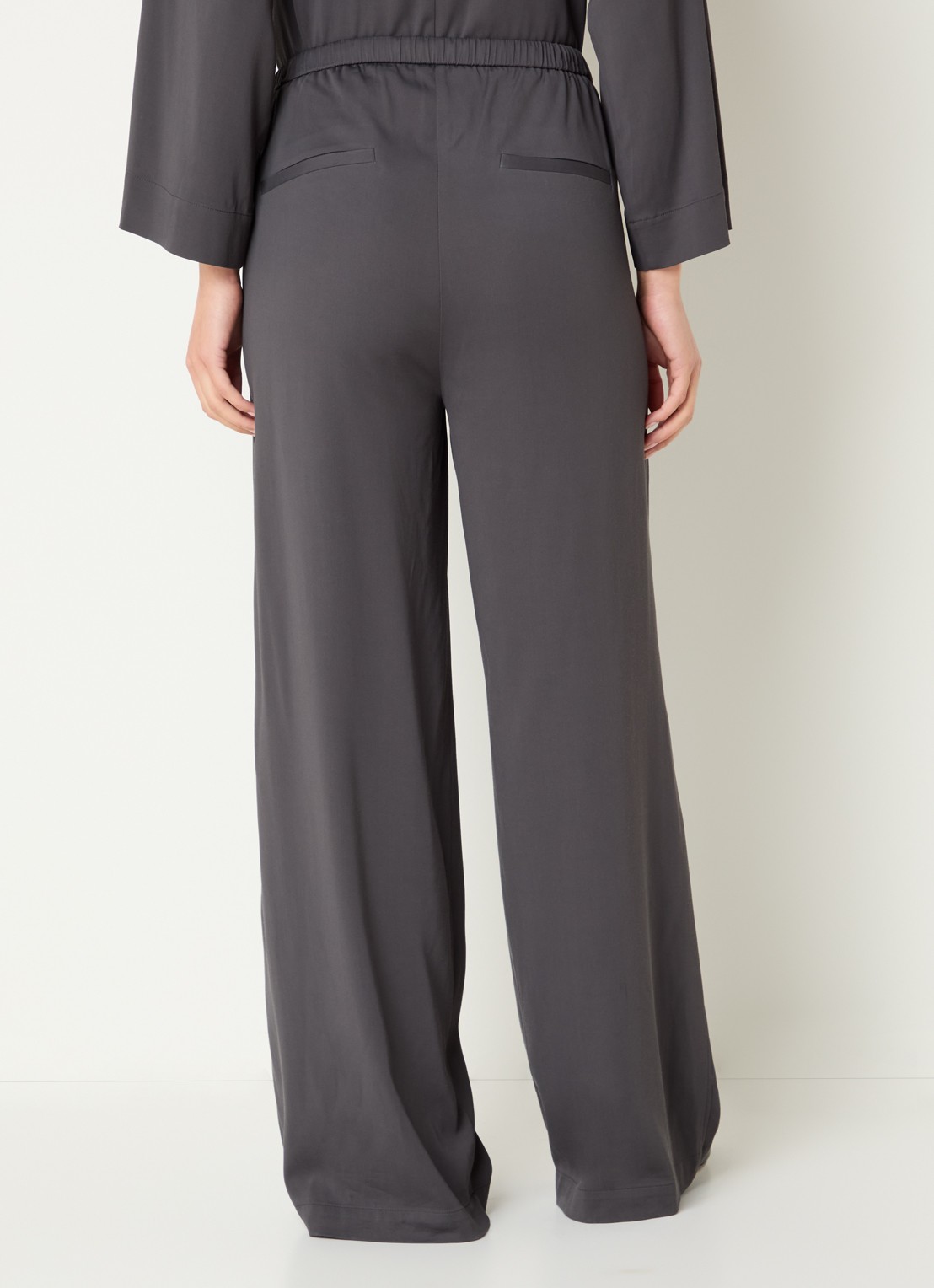 alchemist Sammy high waist wide fit broek met steekzakken - achterkant 4 antraciet