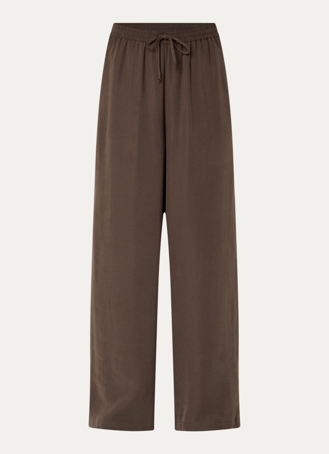 alchemist Sammy high waist wide fit broek met steekzakken - voorkant 2 chocoladebruin