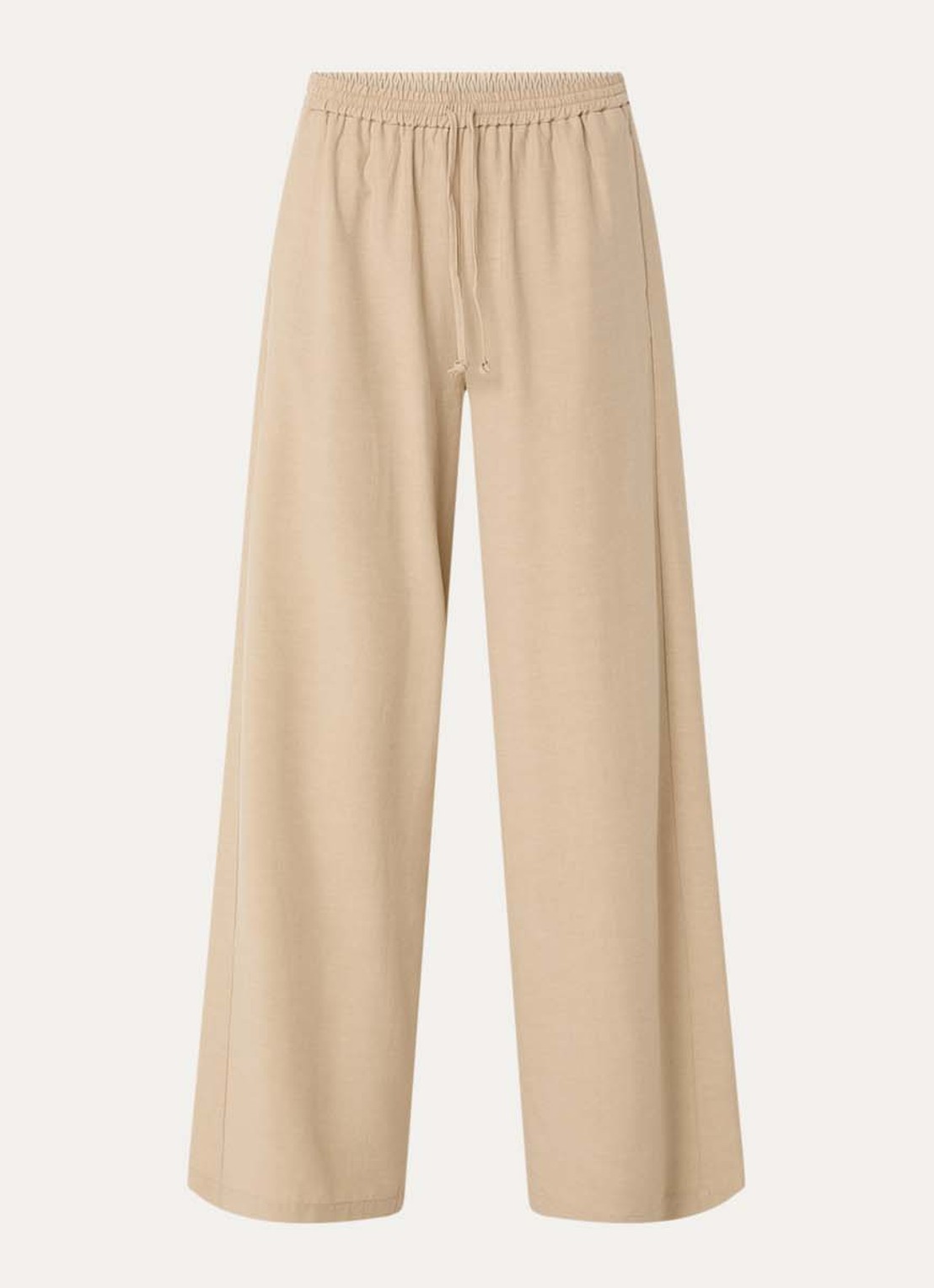 alchemist Sammy mid waist loose fit pantalon in linnenblend met steekzakken - voorkant beige