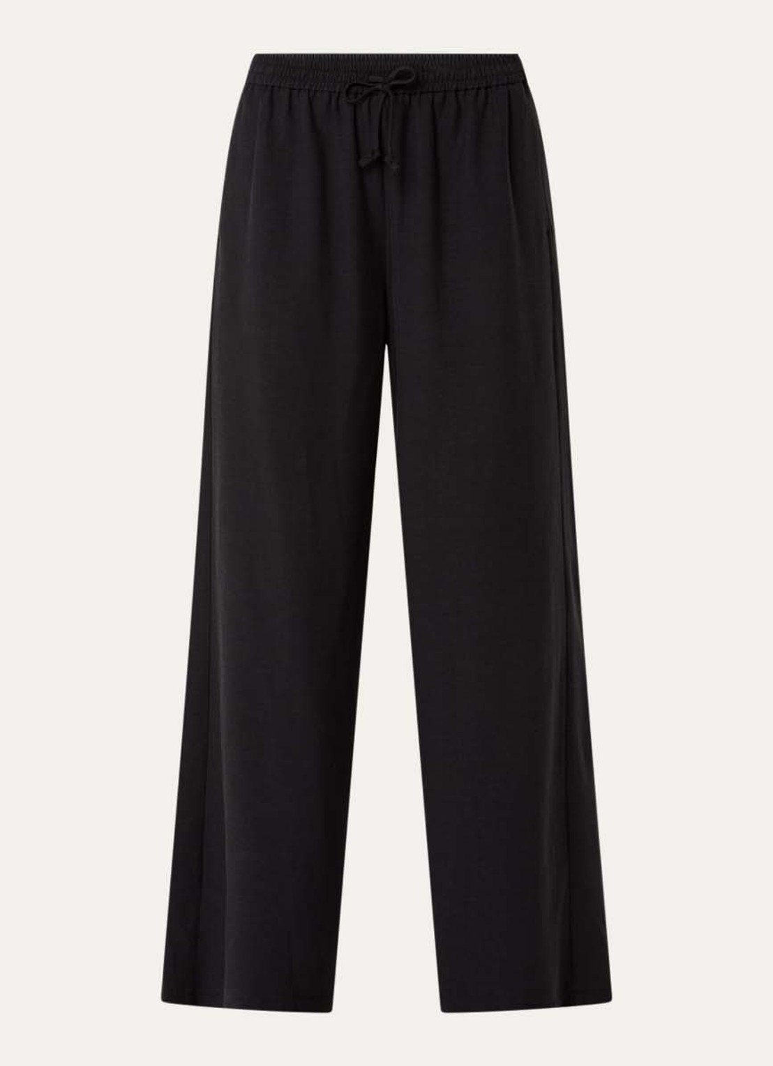 alchemist Sammy mid waist loose fit pantalon in linnenblend met steekzakken - voorkant zwart