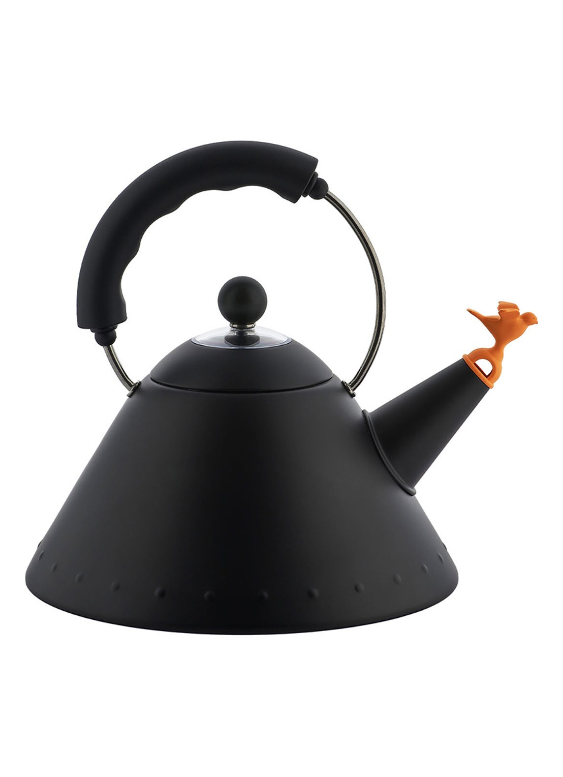 Alessi 9093 fluitketel 2 liter - voorkant 3 zwart