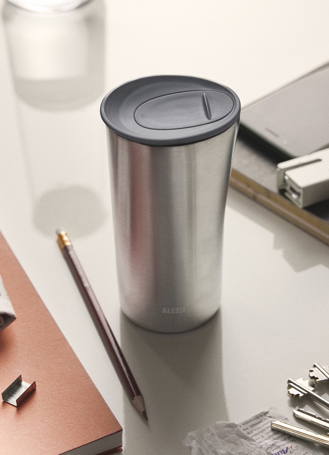 Alessi Buri thermosbeker 33 cl - voorkant 3 antraciet