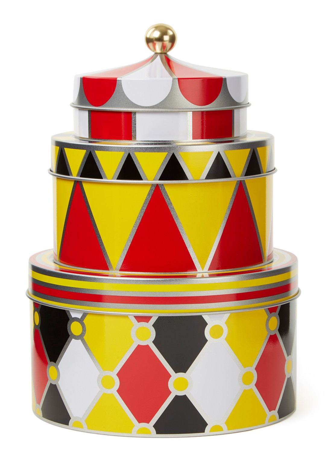 Alessi Circus opbergblik set van 3 - voorkant geel
