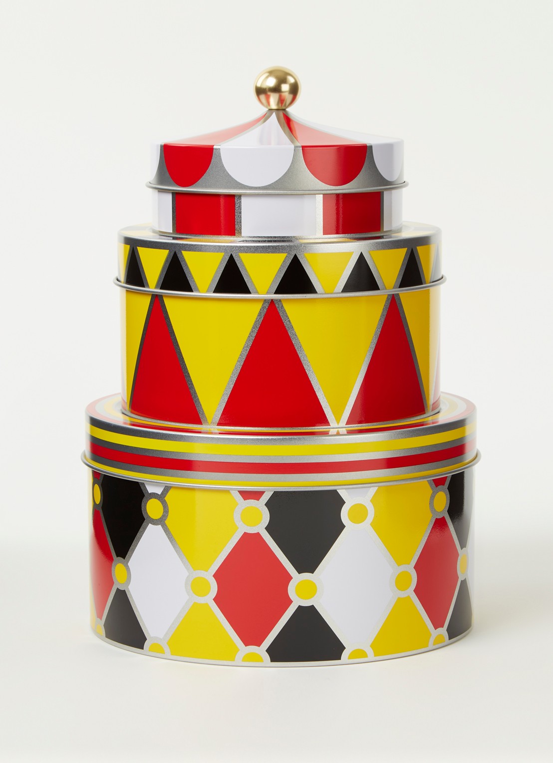Alessi Circus opbergblik set van 3 - voorkant 2 geel