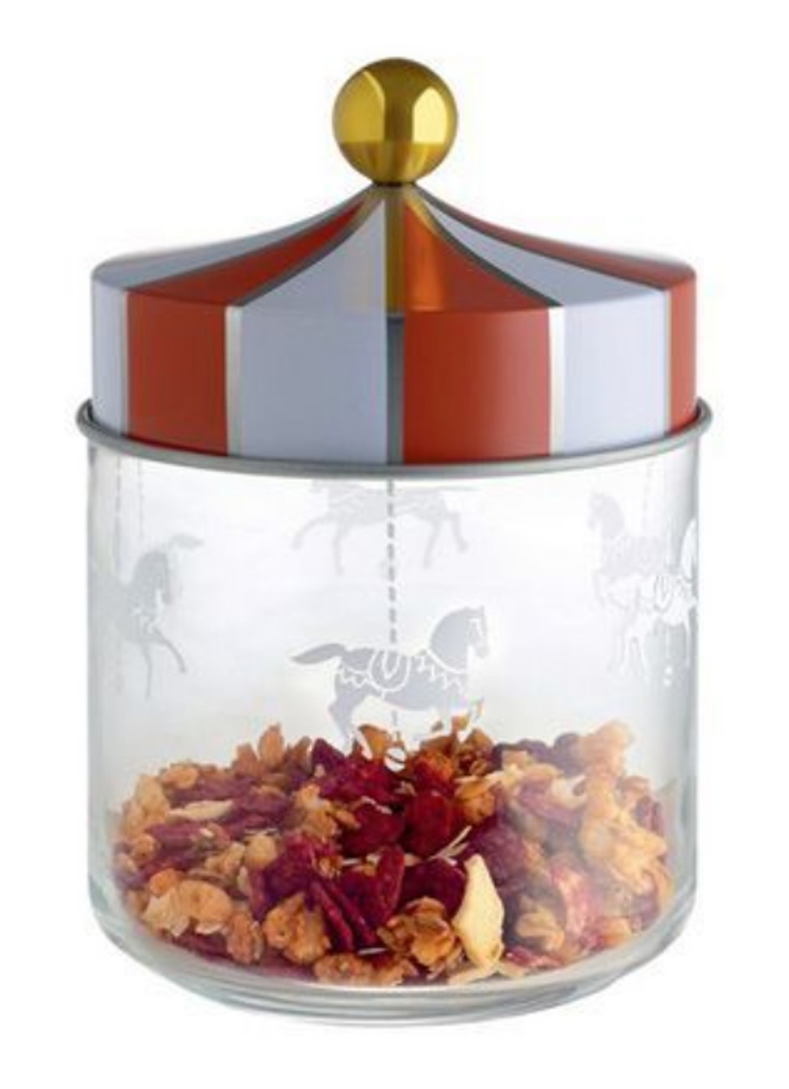 Alessi Circus voorraadpot medium - voorkant rood