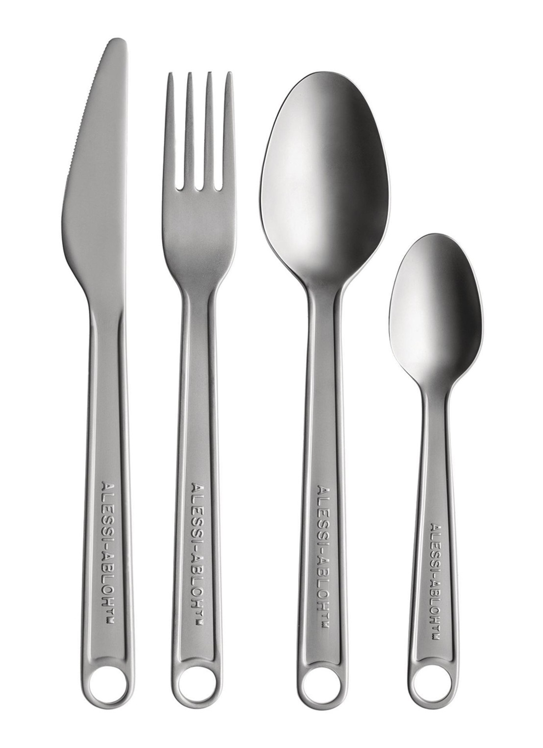 Alessi Conversational Objects by Virgil Abloh bestekset 4-delig - detail 3 zilver