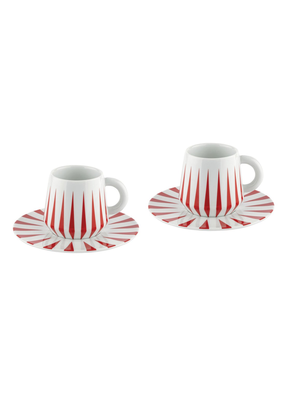 Alessi Delight kop met schotel set van 2 - voorkant rood