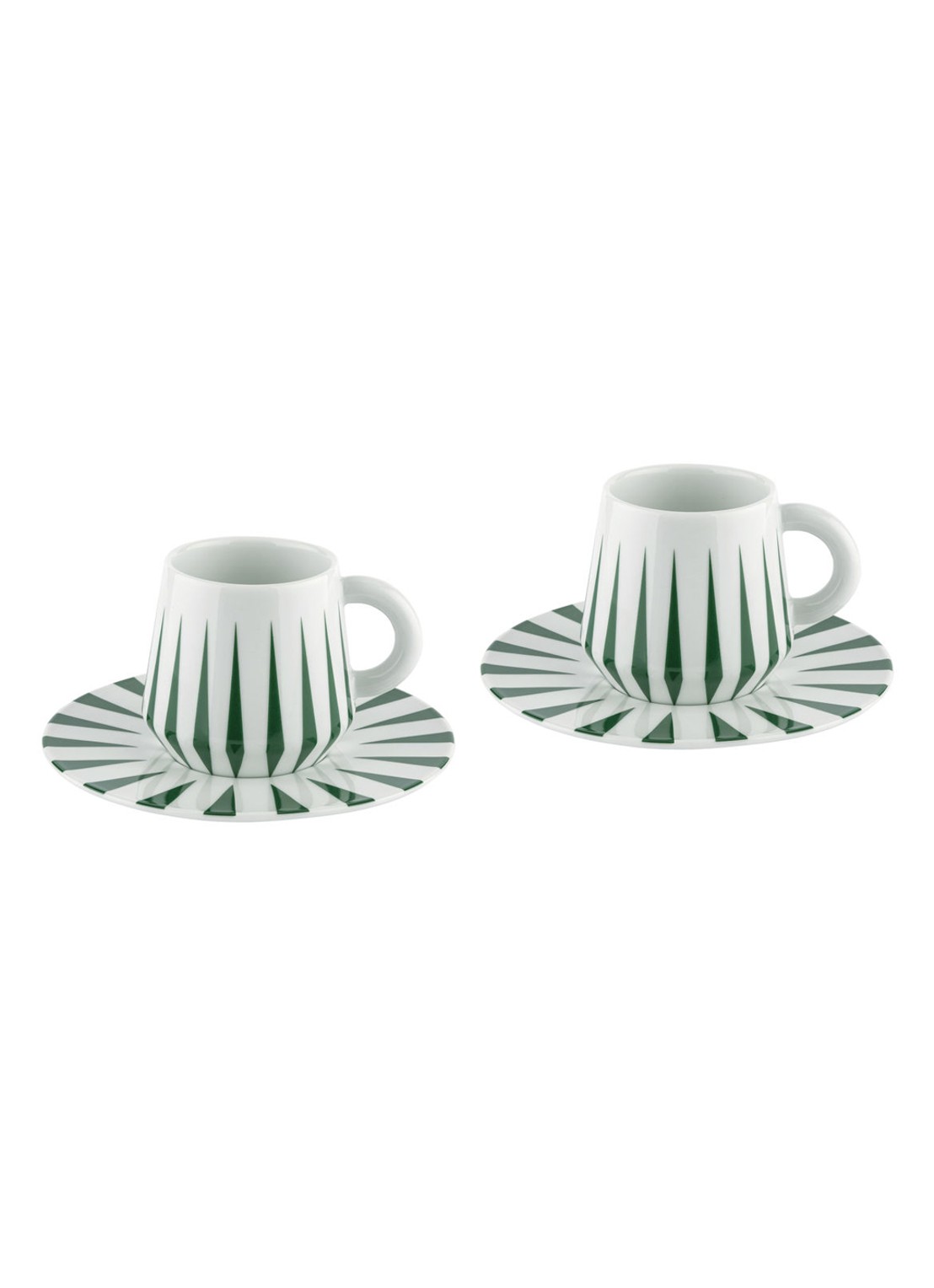 Alessi Delight kop met schotel set van 2 - voorkant groen