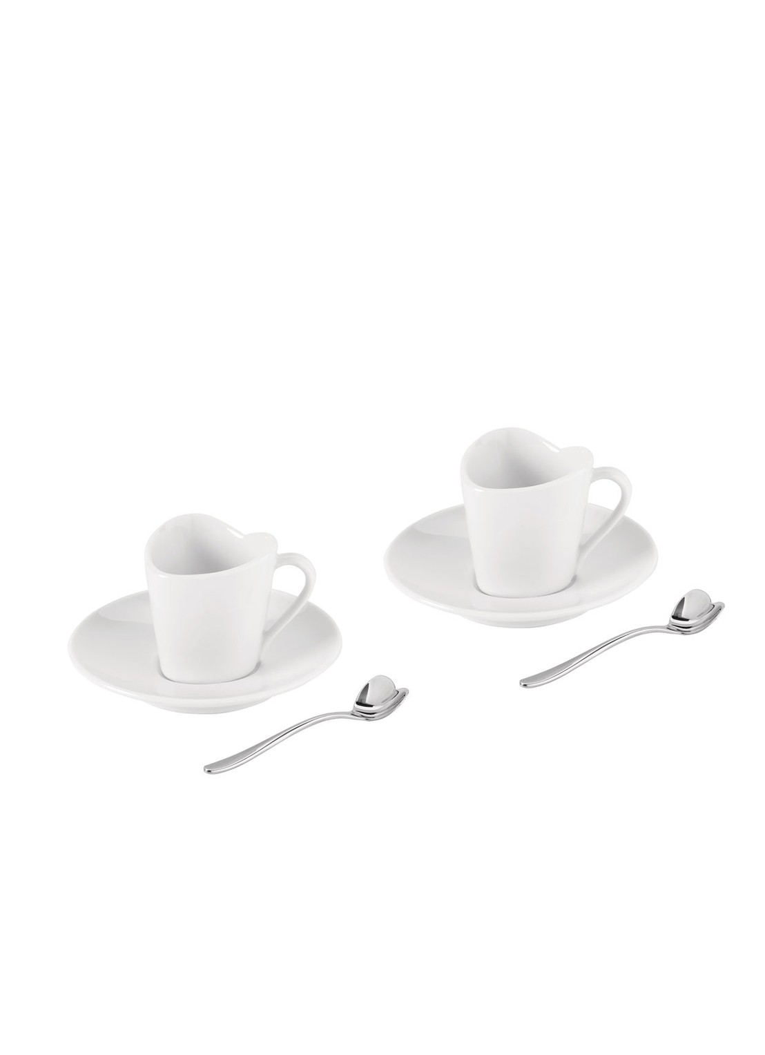 Alessi Kopje met schotel en theelepel set van 2 - voorkant wit
