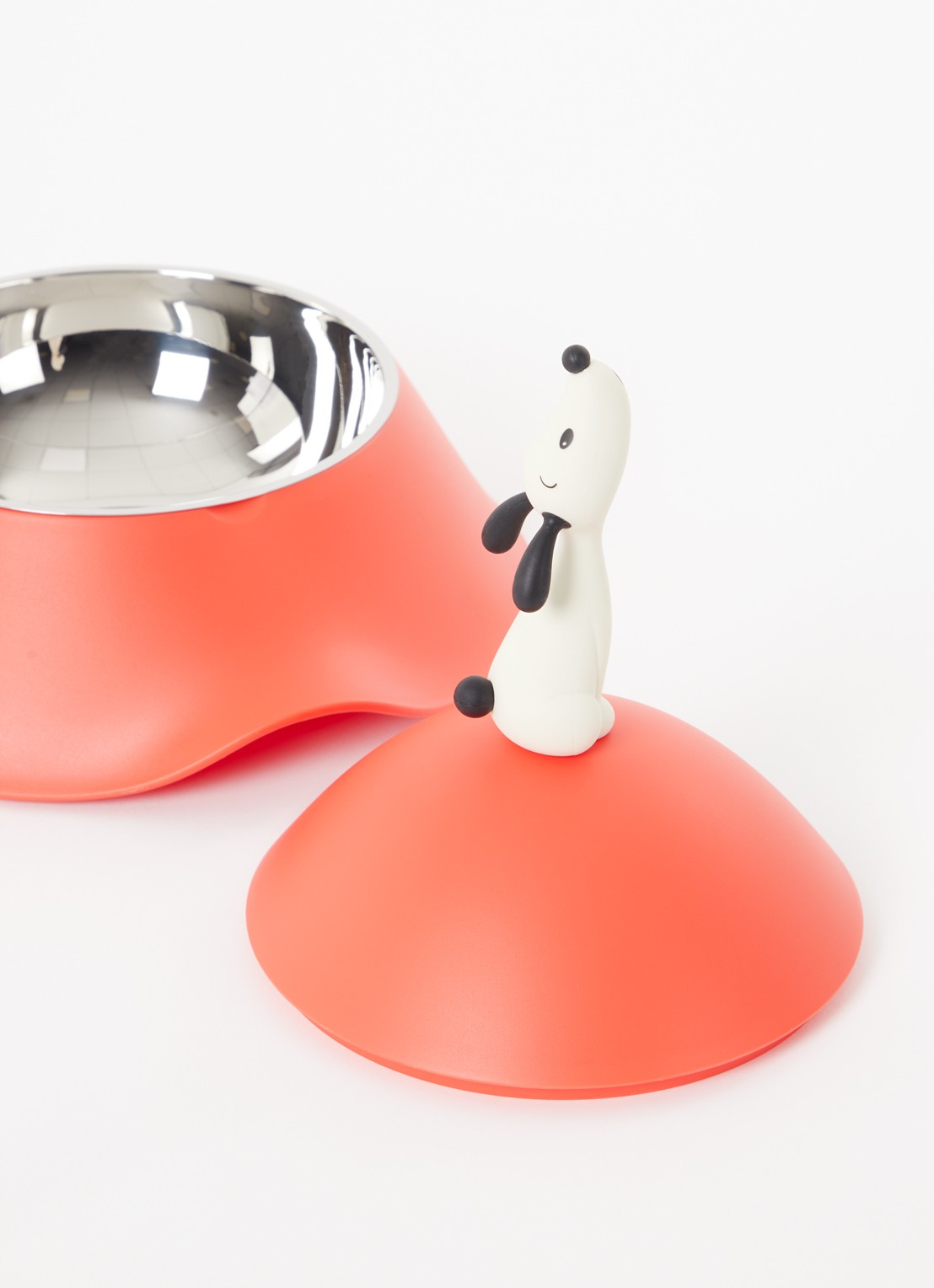 Alessi Lulà voerbak voor honden 22 cm - voorkant 2 rood