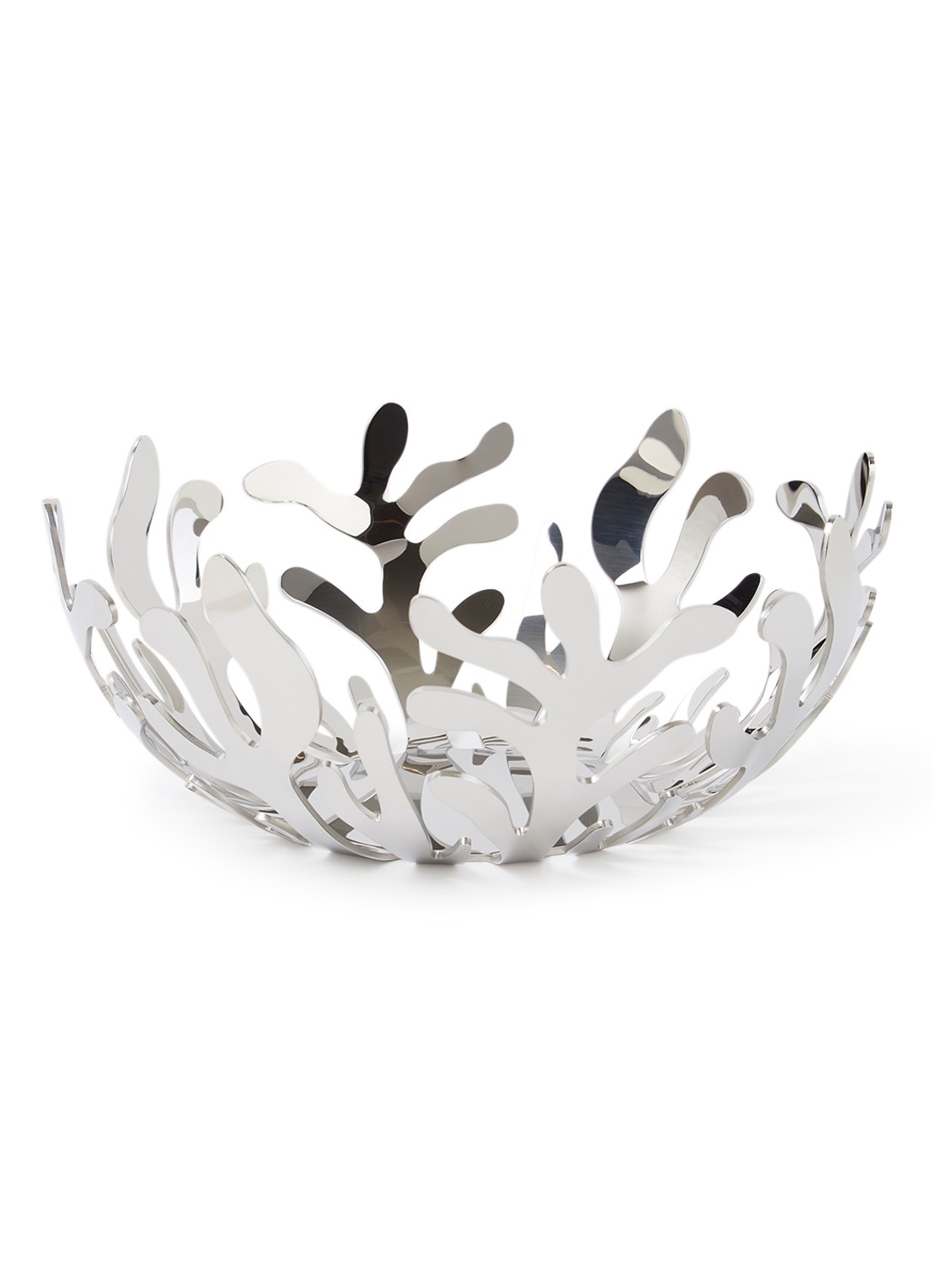 Alessi Mediterraneo fruitschaal 21 cm - voorkant zilver