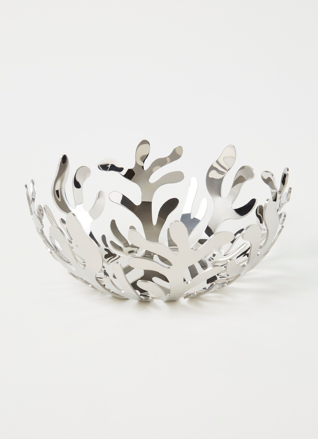 Alessi Mediterraneo fruitschaal 21 cm - voorkant 2 zilver